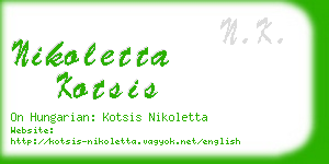 nikoletta kotsis business card